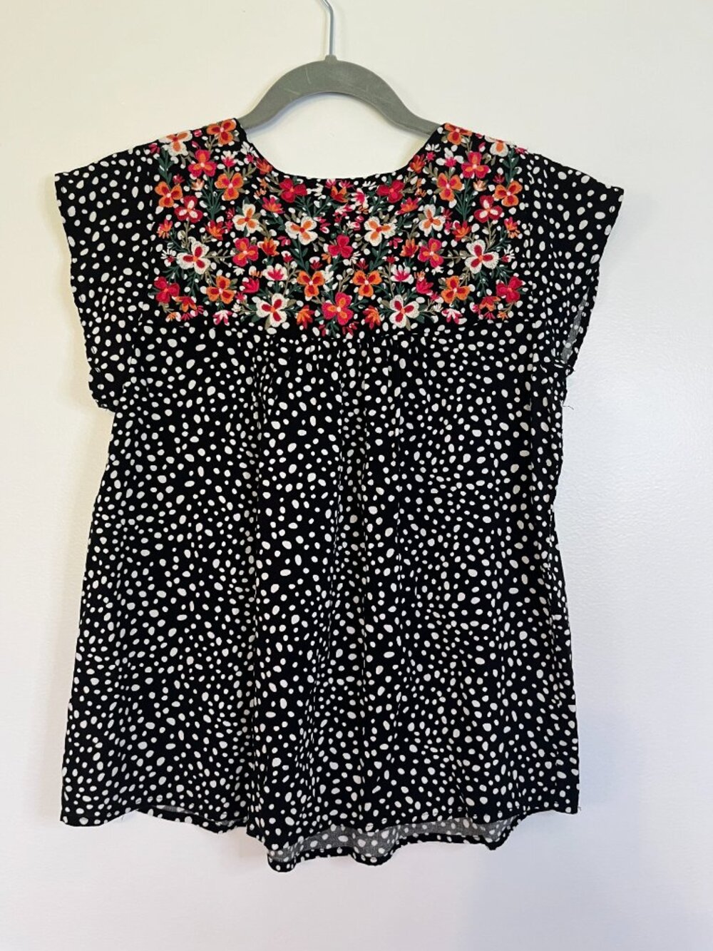 Savanna Jane Polka Dot Embroidered Floral Boho Shirt - Picture 5 of 5